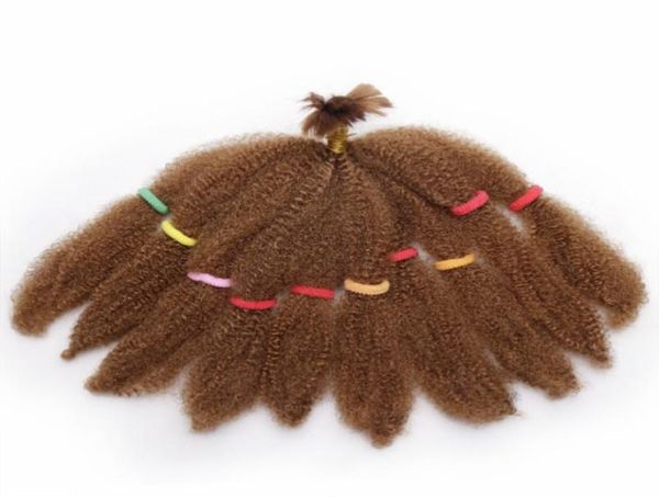 

fashion mongolian afro kinky curly hair bundles bulks synthetic hair extensions short blonde 10inch 50g braided hair for bla9709787, Black