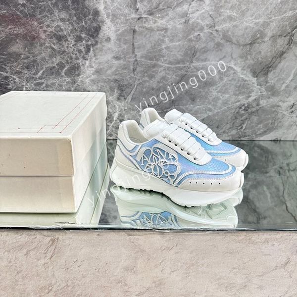 

2023designers sneakers camouflage casual shoes stylist women shoes designer checkered studded flats mesh fashion trainers, Black