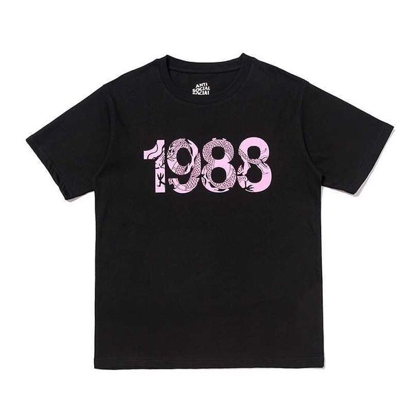 

assc trendy ins popular anti dragon limited print men's and women's trend fog short sleeve t-shirt zgpb, White;black