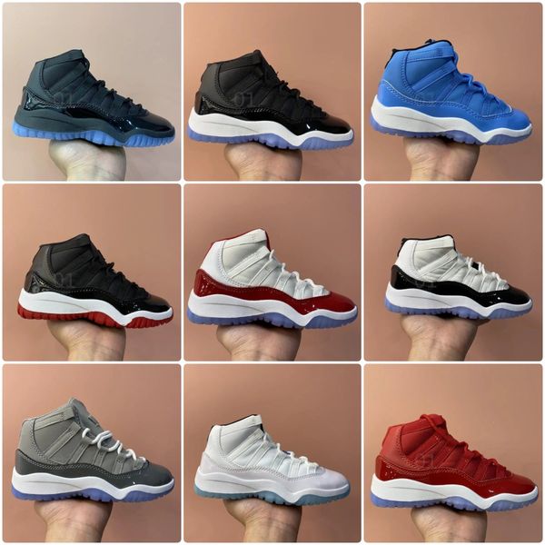 

air jumpman 11 basketball shoes kids military black cat sail red thunder white orio cool grey blue university boys girls sports879785315