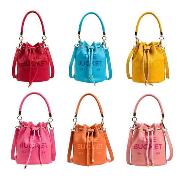 

classic pull closure the marc leather bucket bag womens men handbag original luxury tote drawstring shoulder fashion designer bucke xmod