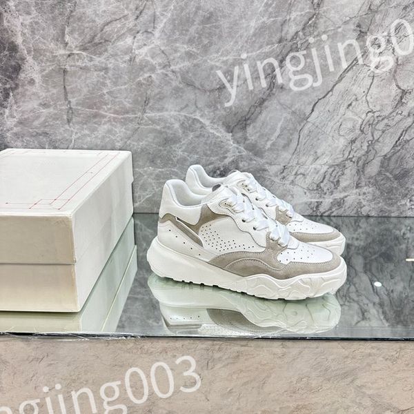 

2023 luxury designer woman shoe leather lace up men fashion platform sneakers white black mens womens casual shoes
