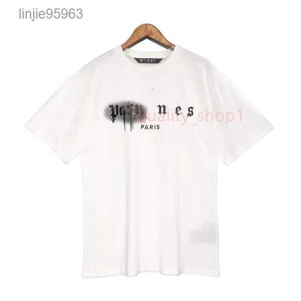 

designer summer t-shirt palms brand angel clothes clothing spray letter short sleeve spring tide mens womens angles s-xl 293km, White;black