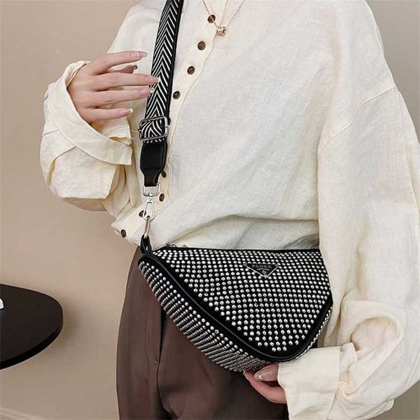 

17% off 2023 handbag women's new fashion trend triangle diamond single shoulder crossbody bag for women