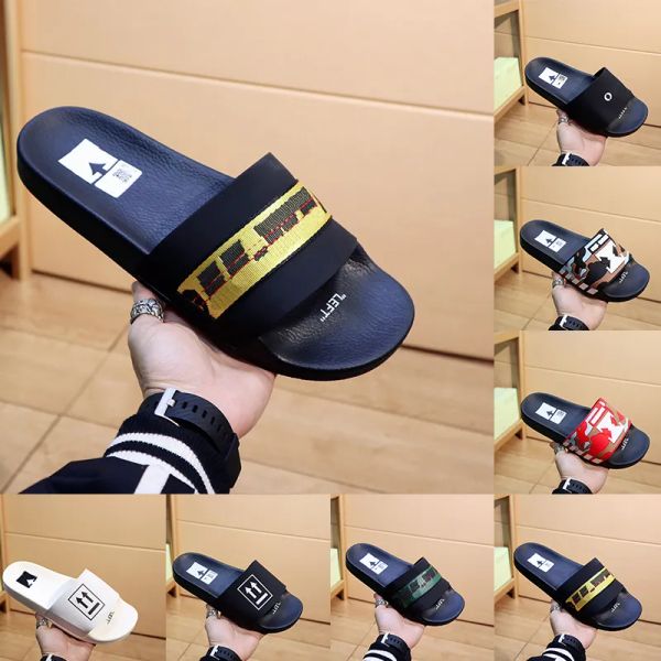 

with box balencigas balencaigasity slippers slip on white slippers for men women fashion street beach shoes summer flats rubber designer qst, Black