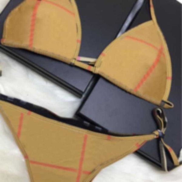 

designer bikini swimsuit stylist designer bikini sets for women luxury three-point swimwear classics swimsuits plaid stripe brand two-piece, Black