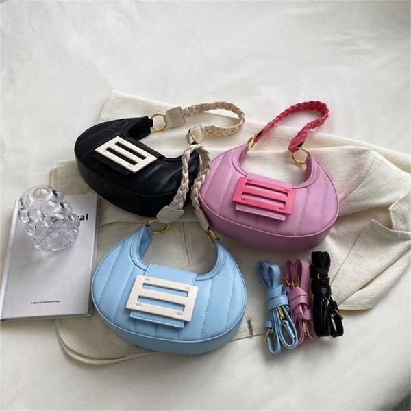 

30% off 2023 fashion hand small design saddle new fashion single shoulder messenger fried dough twists woven chain underarm bag women