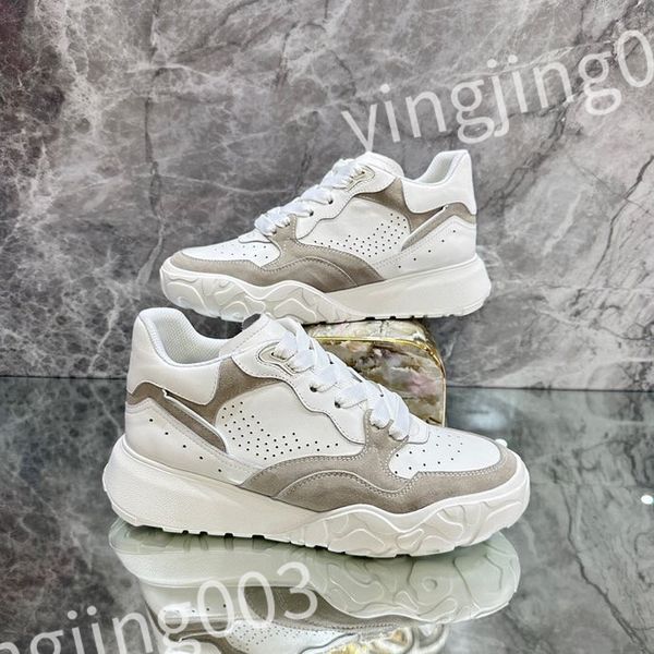 

new luxury designer woman shoe leather lace up men fashion platform sneakers white black mens womens casual shoes