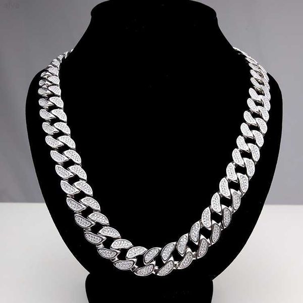 

men miami sterling silver cuban link chain necklace moissanite diamond prong hip hop iced out choker
