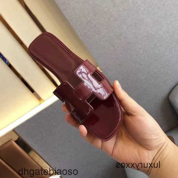 

h slipper orans summer sandal woman 2023 women's beach candy leather leisure holiday flat shoe bottom sandals r7j0oran