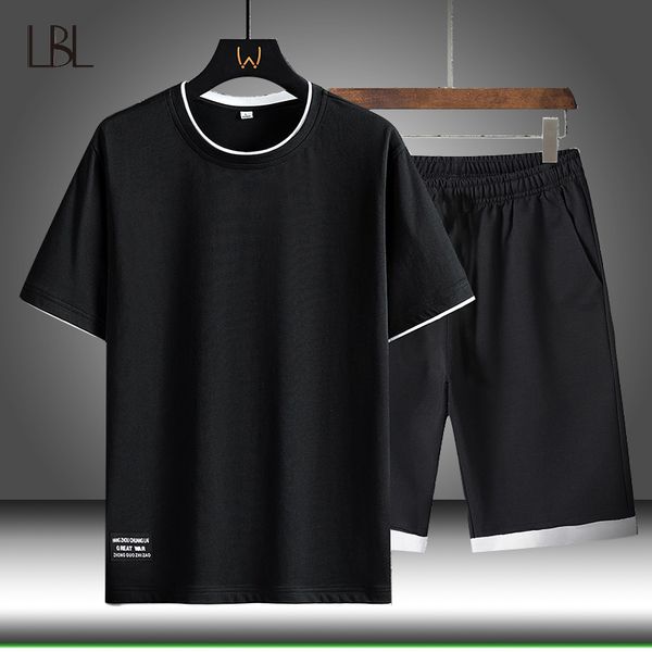 

men's tracksuits summer clothing men's tracksuit t-shirtshorts sports 2 piece sets jogging short sleeve tee short sweatpants sport, Gray
