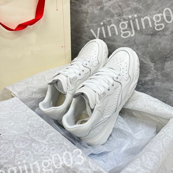 

new designer woman shoe leather lace up men fashion platform sneakers white black mens womens casual shoes