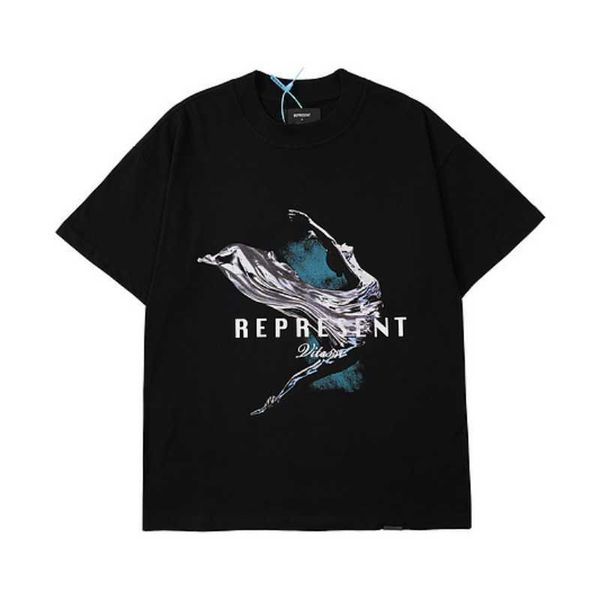 

represent abstract dancer girl slogan printed short sleeve t-shirt 7ogu, White;black