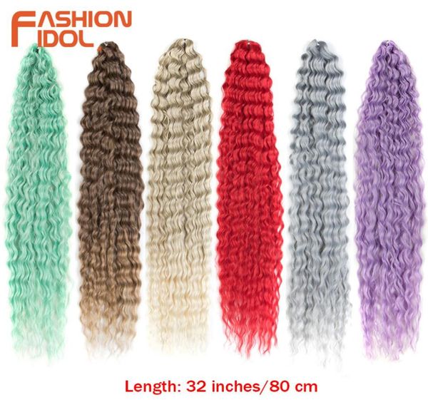 

hair pieces fashion idol 32 inch soft long water wave crochet synthetic goddess braiding natural wavy ombre blonde extensions 22109219805, Black;brown