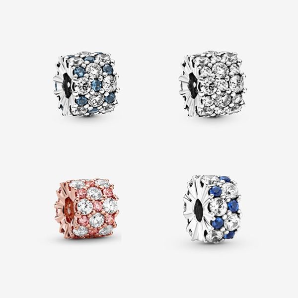 

fits pandora original bracelets 20pcs silver charms beads white blue crystal heart mother's day silver charms bead for women diy europe, Black