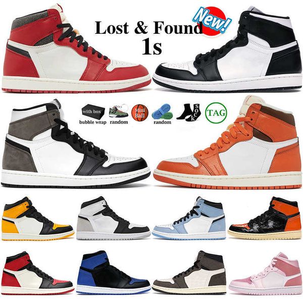 

1 with box men women basketball shoes starfish 1s lows lost found patent bred mid high reverse mocha stage haze university blue hyper royal, Black
