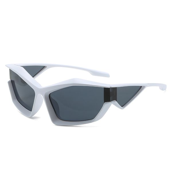 

new sunglasses for men and women rimless leopard-headed sunglasses cross-border european and n trend personality mechanical concave shaped w, White;black