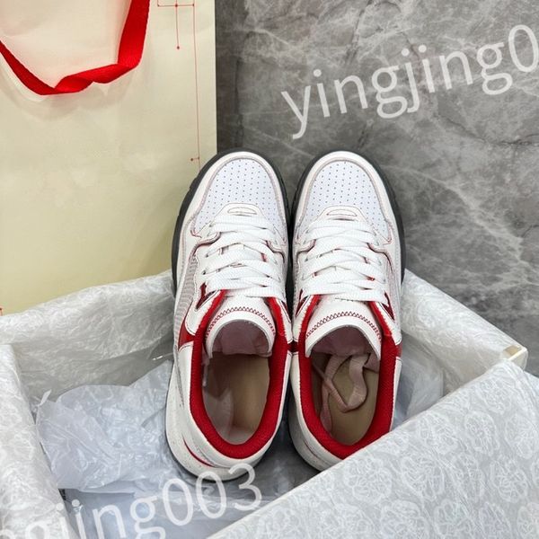 

new luxury designer woman shoe leather lace up men fashion platform sneakers white black mens womens casual shoes
