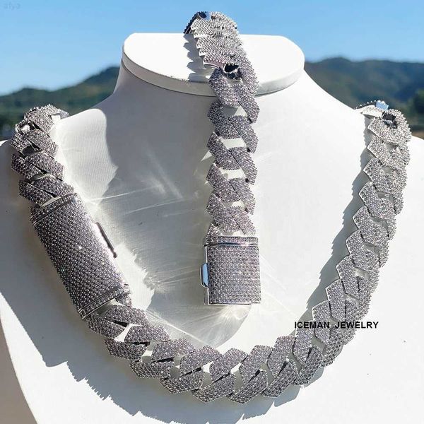 

iceman 20mm 925 silver vvs moissanite cuban necklace chain link