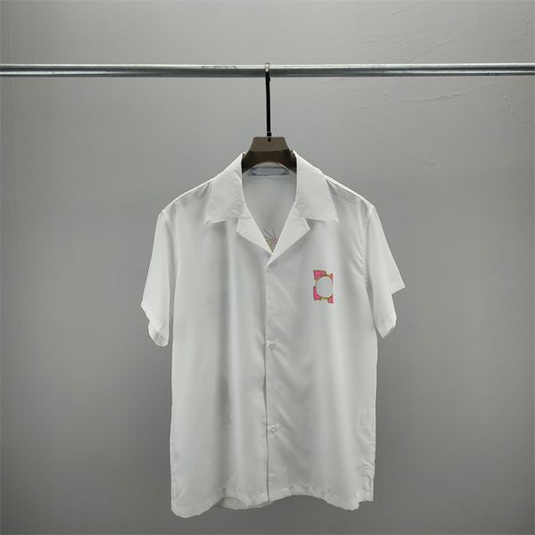 

3 luxury designers shirts men's fashion tiger letter v silk bowling shirt casual shirts men slim fit short sleeve dress shirt -3xl#915, White;black