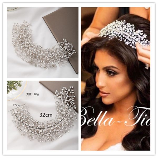 

bridal hair accessories, pearl hair bands, pink headflower wedding accessories, flower wedding dress accessoriesfg-0047-a, Silver