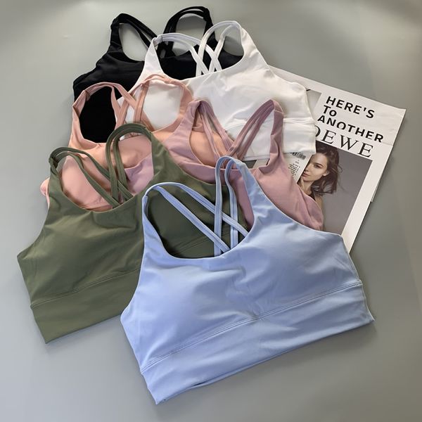 

lu yoga bra fitness running casual women's breathable quick dry sports bra feeling naked running bra no steel ring gathering fitness su