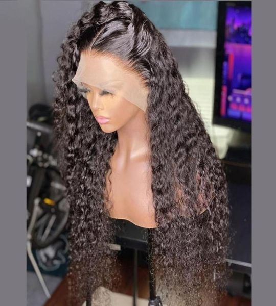 

closures 180density 26inch long kinky curly synthetic lace front for black women with baby hair heat resistant fiber daily1985366, Black;brown