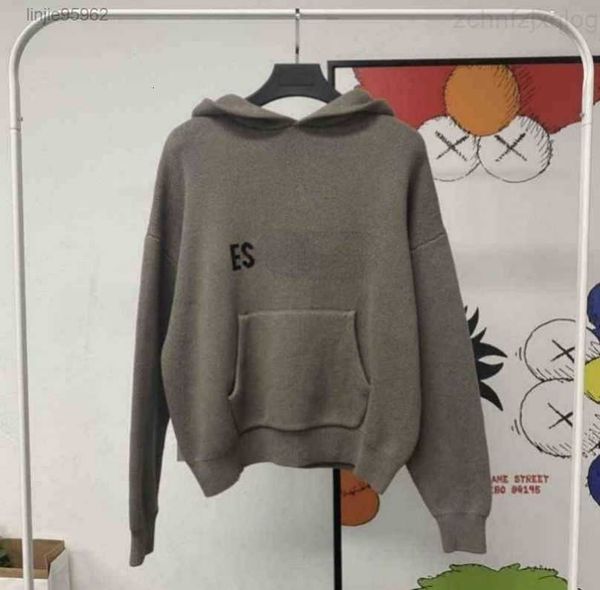 

men's hoodies sweatshirts hoodie ess men knitted sweater zipper letter long sleeve sweatshirt loose fog mens hoode ou06ebly, Black