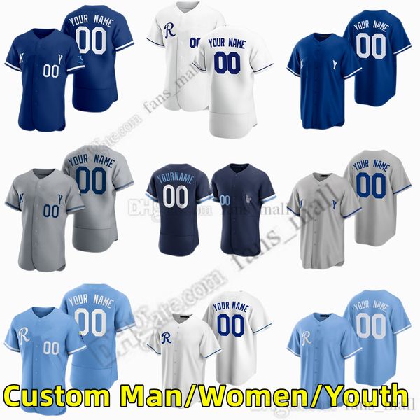 

13 salvador perez s-6xl custom baseball jersey 7 bobby witt jr. 16 andrew benintendi 15 whit merrifield 23 zack greinke 41 carlos santana 27, Blue;black