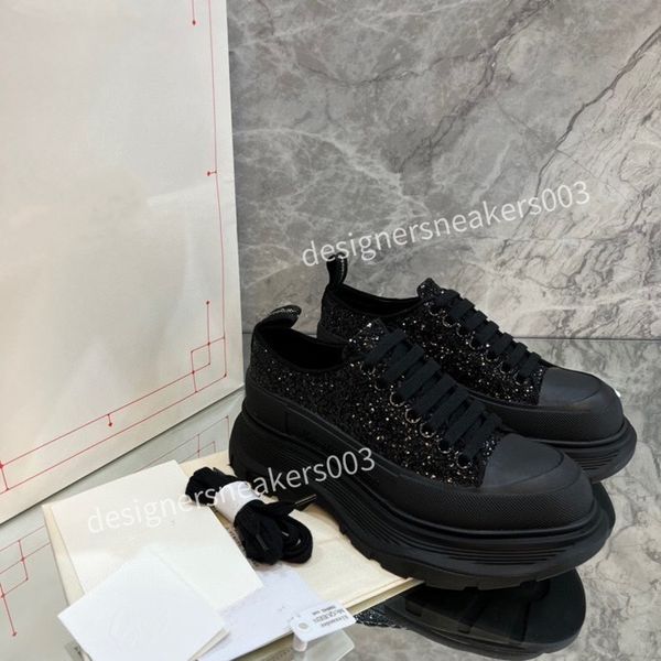 

2023brand women designer casual shoes classic do-old dirty shoes mid double height bottom trainers leather glitter golden quality, Black