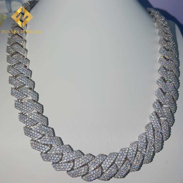 

ready to ship 20mm miami chain 925 sterling silver vvs moissanite iced out cuban link chain