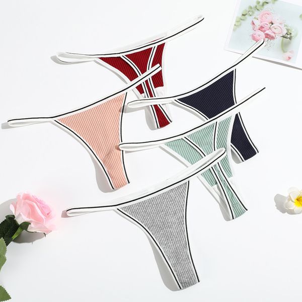 

12pcs new line thong pants for women, and fun. women's pure cotton underwear with thread, medium to low waist, all cotton t-shirt pants