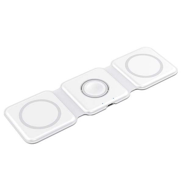

cross border new private model multifunctional 3in1 15w magnetic absorber wireless charging lightweight folding stand wireless charger