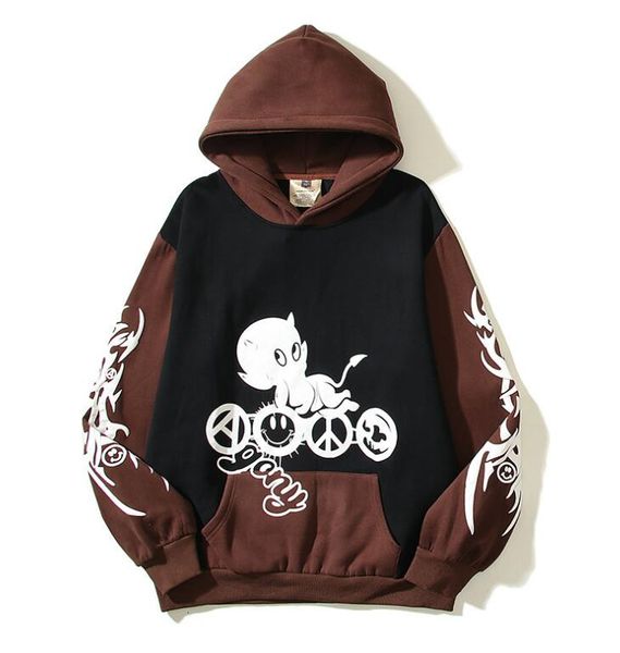 

cartoon hip hop hoodies for men women sweatshirts hooded designer hoodie long sleeve coat, Black