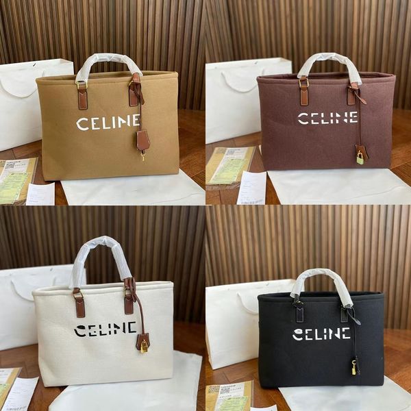 

fashion designer bag mens and womens solid color canvas tote bag 8016 large capacity portable shoulder bag classic leather bag
