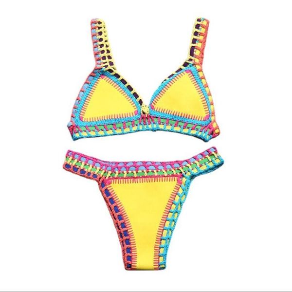 

swimwear bikinis women swimsuit summer neoprene bikini beach wear surf biquini female swimwear two piece brazilian bathing suit hot, White;black