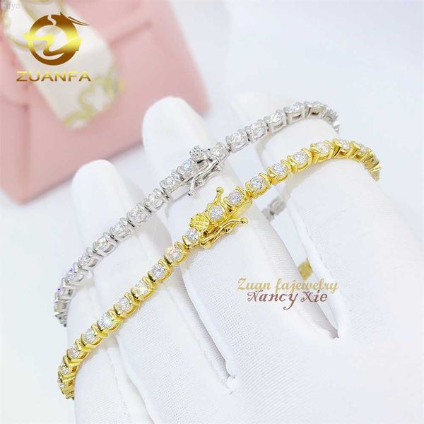 

moissanite iced out 925 sterling silver diamond gemstone bracelet custom charm tennis