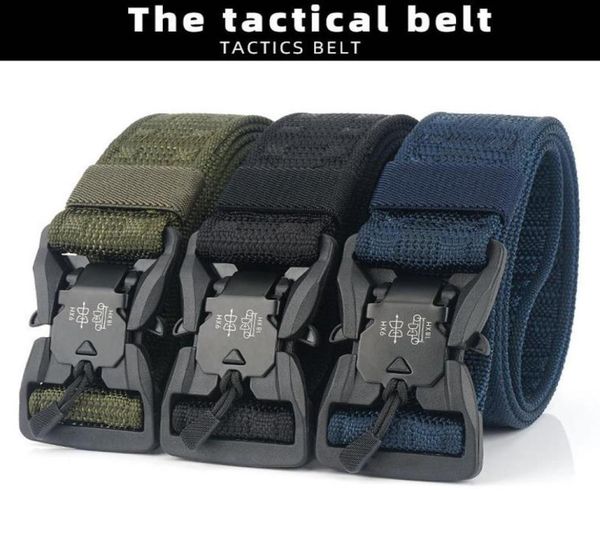 

waist support mens tactical military belts belt hard pc quick release magnetic buckle soft real nylon sports heavy duty4199272, Black;gray