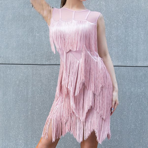 

skirt female latin dance dress tassels performance cha samba competition dress dance high-quality performance dress 230511, Black;white
