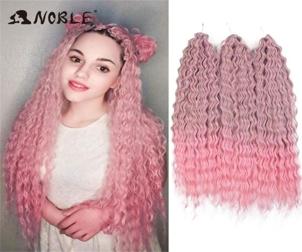 

hair pieces synthetic cosplay water wave 24inch crochet braid ombre blonde pink deep braiding 2211148355697, Black;brown