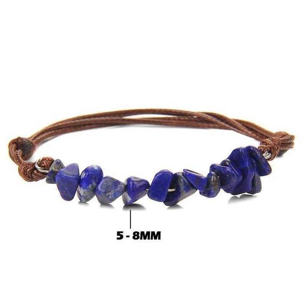 

natural gravel leather rope woven bracelet female bohemian retro style rough stone bead bracelets, Golden;silver