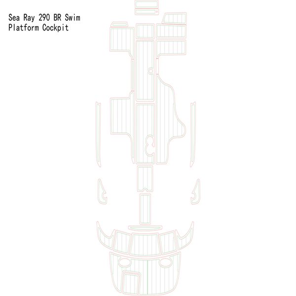 

sea ray 290 br swim platform cockpit pad boat eva foam faux teak deck floor mat