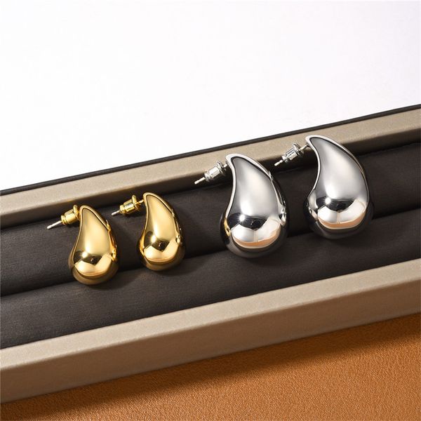 

Original Design Daily Earrings Studs C-shaped Metal Water Drop High-End Niche Temperament Fashion Online Celebrity Trendy Charming Jewelry