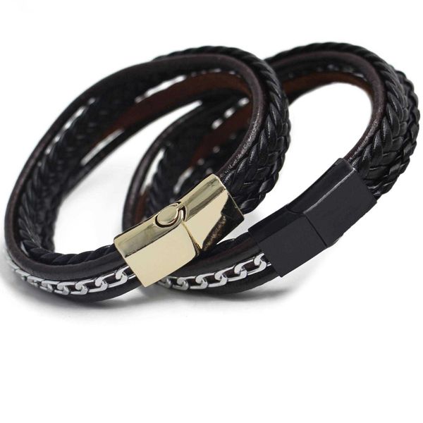 

source alloy cattle leather bracelet magnetic snap fashion, Golden;silver