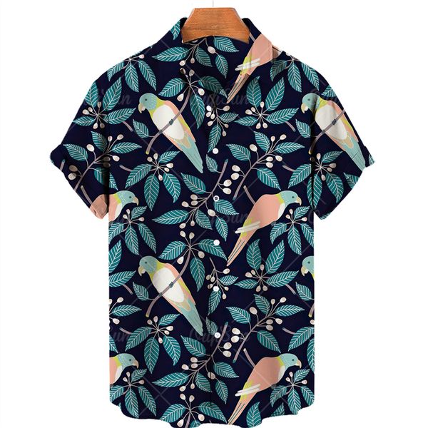 

men's casual shirts hawaiian for men short sleeve 3d animal print lapel vintage dress summer holiday male beach masculina camisa 23051, White;black