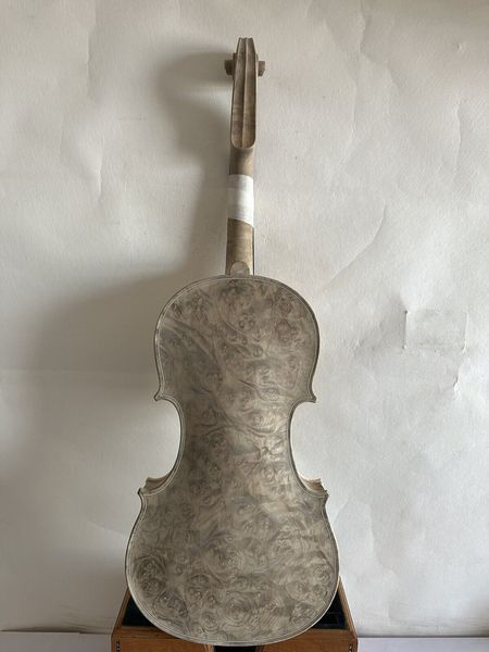 

4/4 violin unvarnished bird eye maple wood back old spruce hand carved 3180