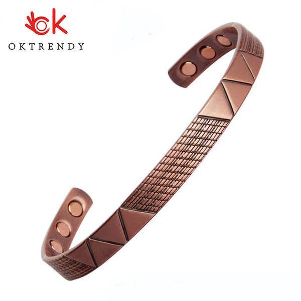 

charm bracelets women magnetic copper fashion rose gold color magnet bangle healing jewelry for woman men accessories 230511, Golden;silver