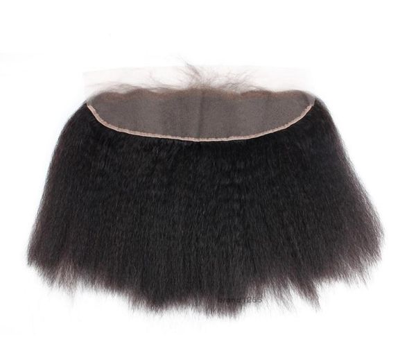 

brazilian kinky straight 13x4 ear to ear pre plucked lace frontal closure with baby hair remy human hair part frontals6887551, Black;brown