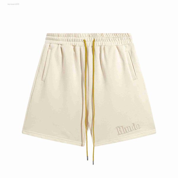 

rhude shorts spring/summer new letter embroidery men's and casual sports quick dry 5/4 shorts fcm1, White;black