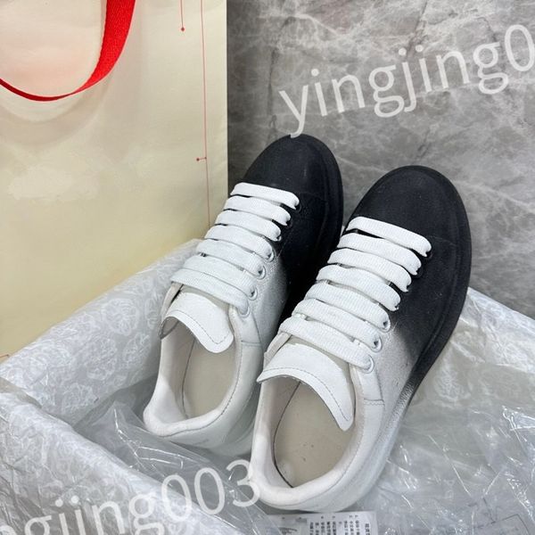 

new luxurys designer woman's shoe leather lace up men fashion platform sneakers white black mens womens casual shoes